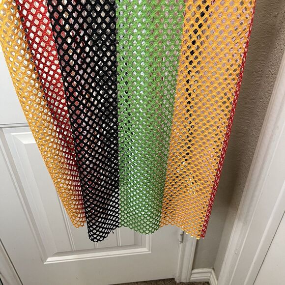 Forever 21+ Rasta String Mesh Fishnet Jamaica Shirt Swim Cover Dress Size 3XL - Picture 3 of 10